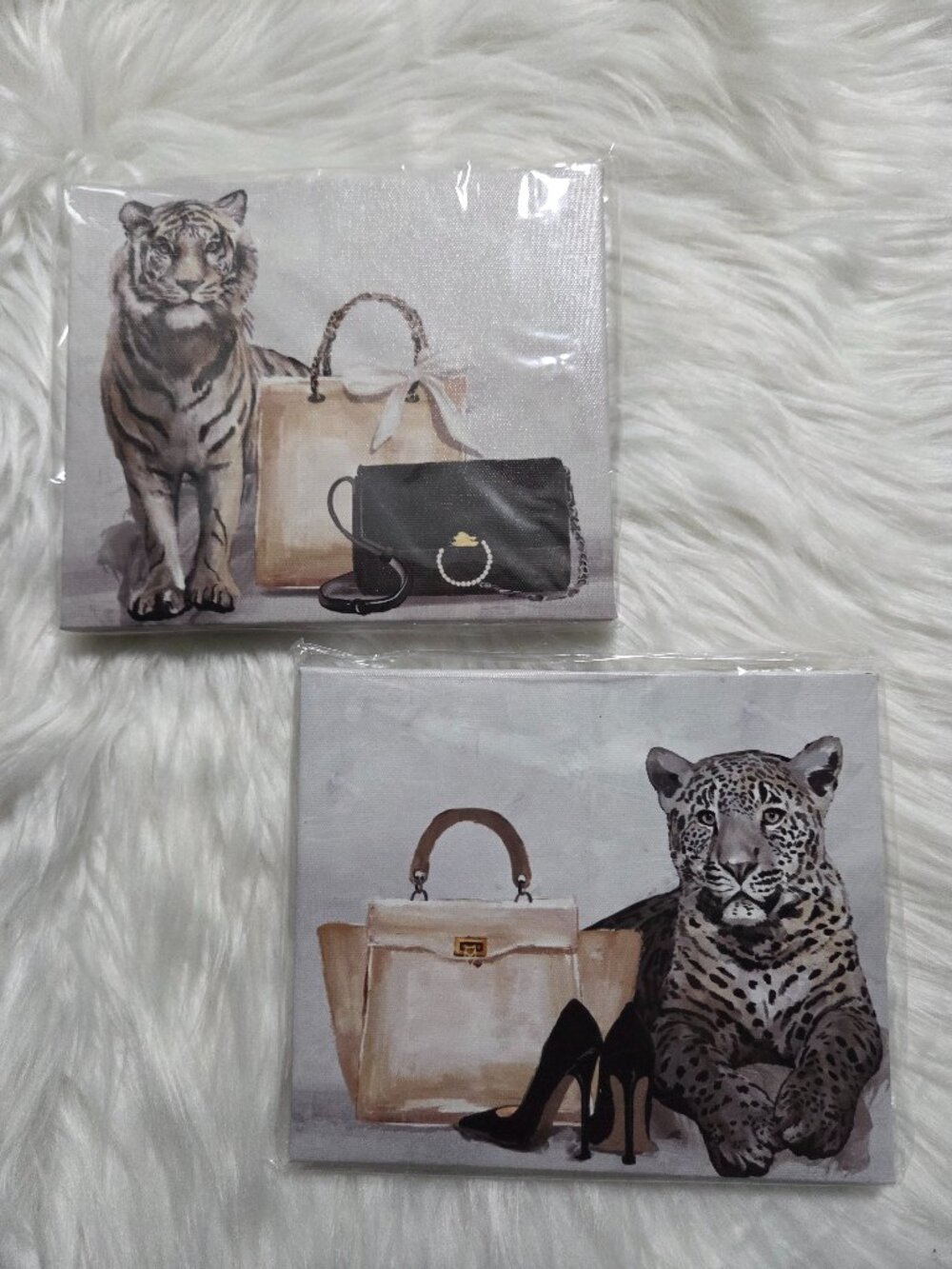 Fashionista Tiger & Leopard Wall Art Set